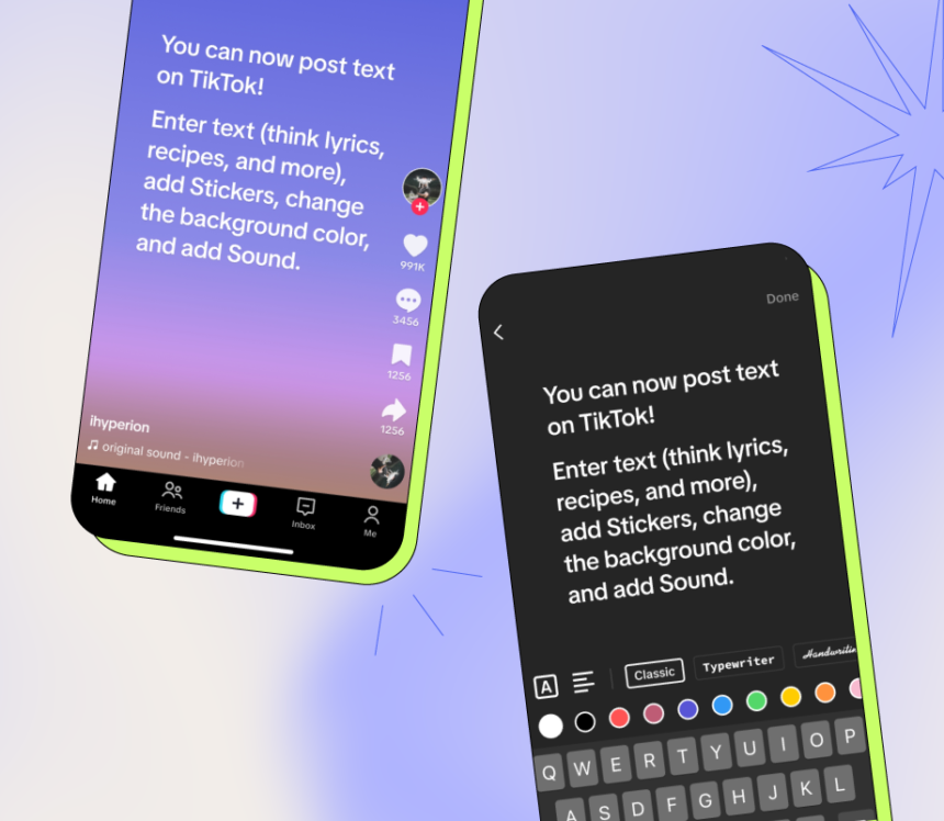 TikTok Rolls Out New Text-Based Post Feature