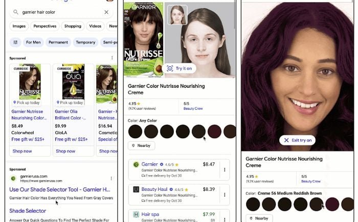 Google Launches AR Try-On Tools for Hair Color and Foundation